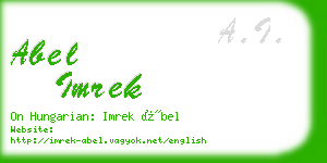 abel imrek business card